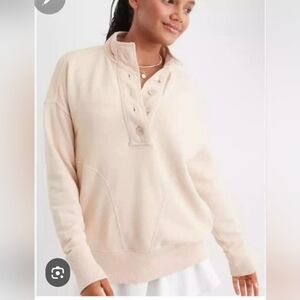 Aerie Cozy Cream Snap-Placket Women’s Sweater Sz XXS